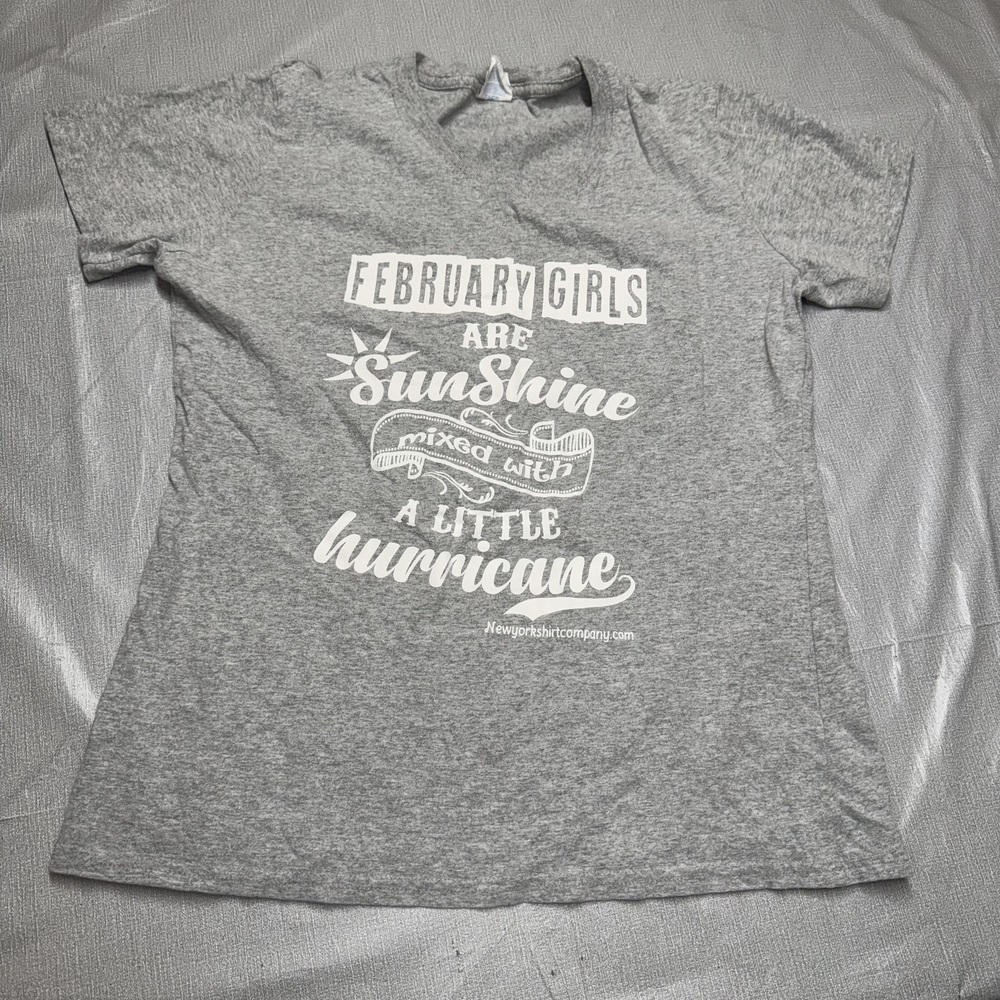 February Girls Sunshine Hurricane Graphic Tee Medium Gray